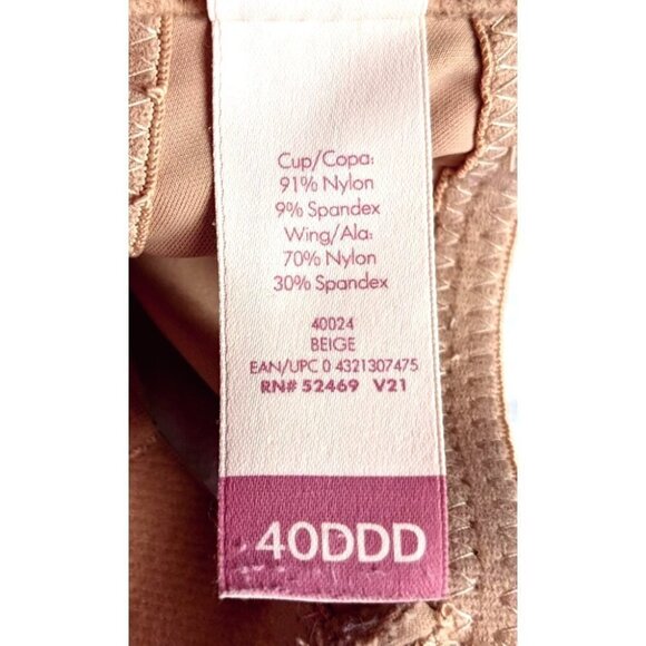 SECRET TREASURES Nude Wireless Padded Bra Size 40DDD - Picture 3 of 5